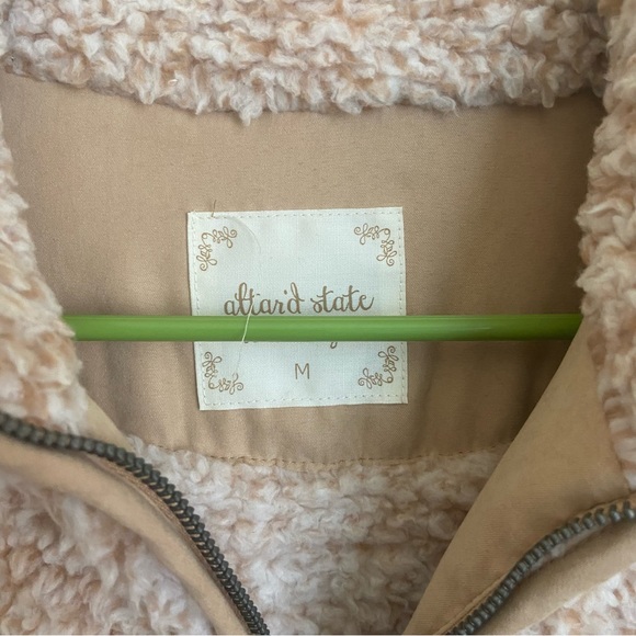 Altar’d State Medium Light Brown Teddy Quarter Zip - Picture 3 of 4